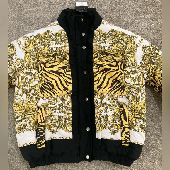 TOPSHOP ⚜️ Zebra Chain Puff Jacket - Picture 6 of 13